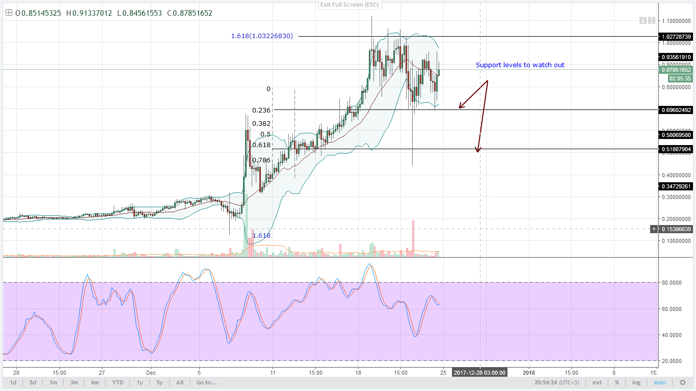 NEM consolidates 4HR chart technical analysis