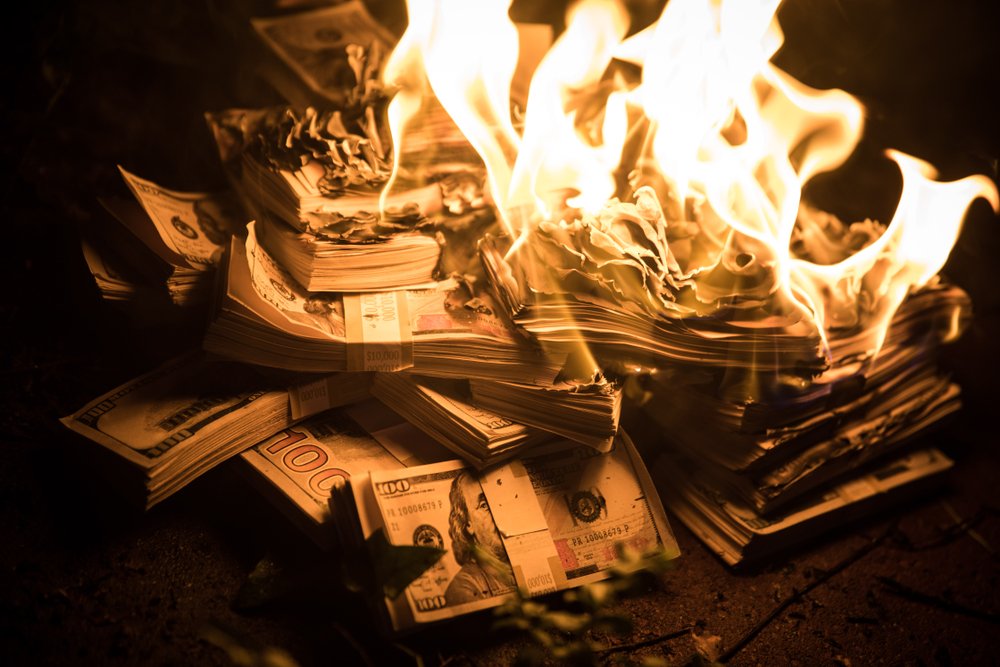 burning money bitcoin