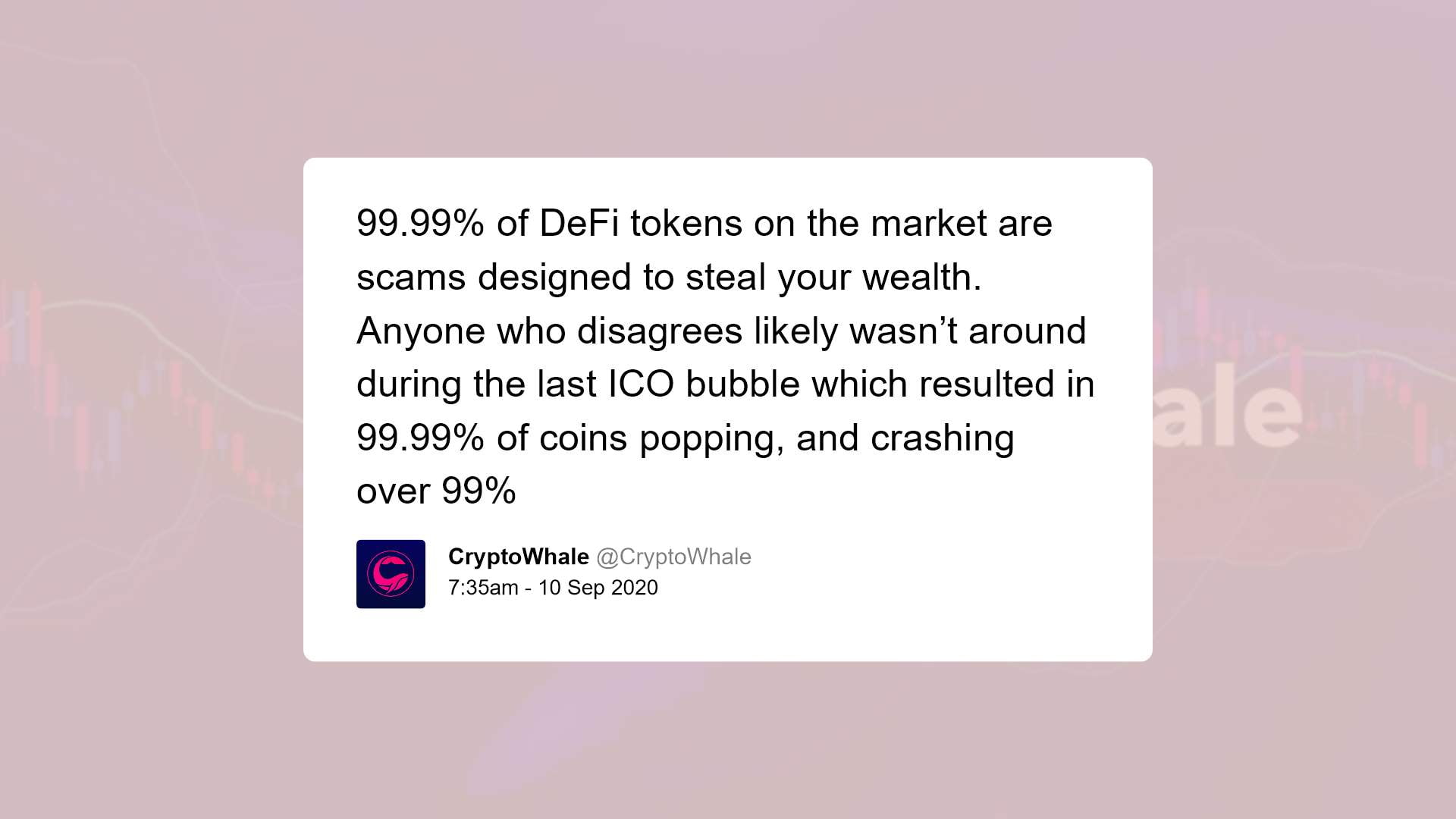 @CryptoWhale admonishing of DeFi scams