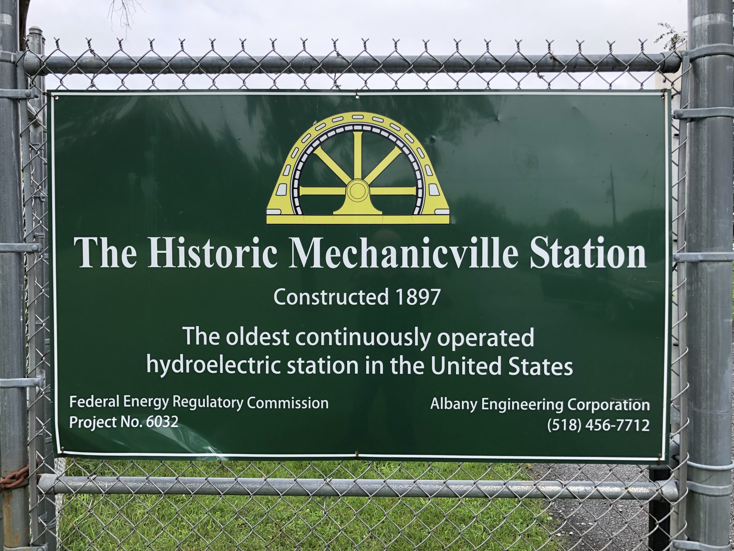 Hydroelectric Plant, Mechanicville sign