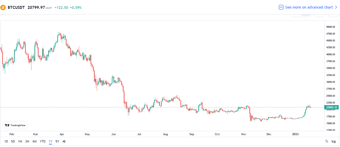 Bitcoin Worth chart Chart: TradingView.com