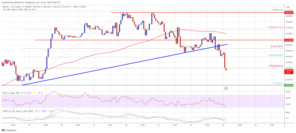 ビットコイン価格は再び下落：弱気の勢いは戻っているのか？