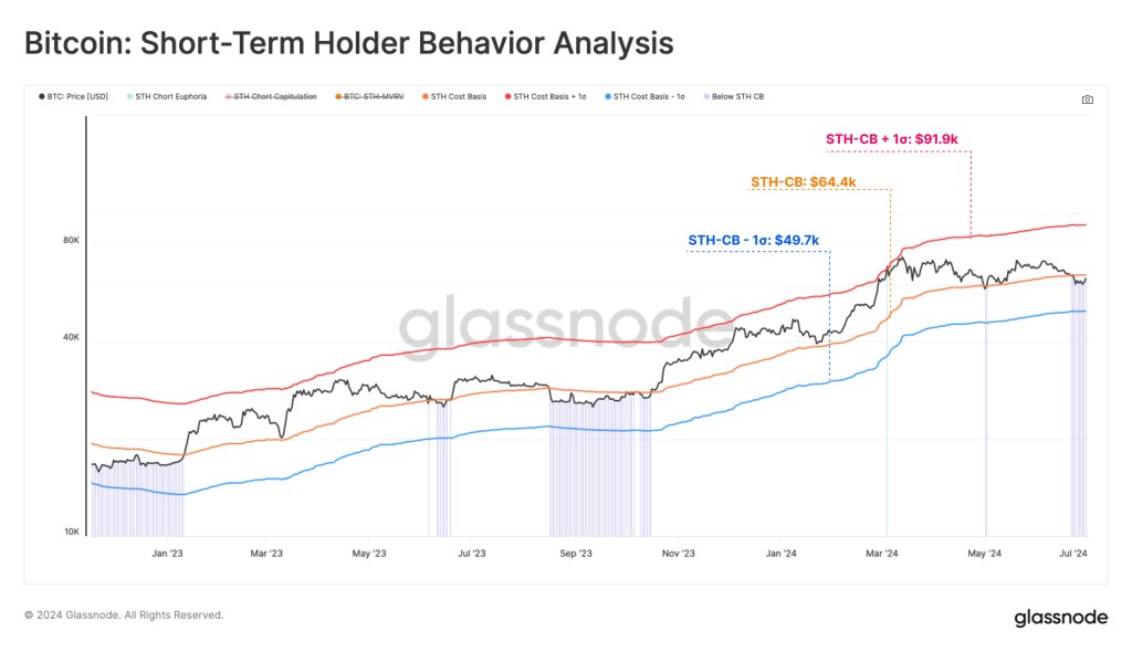 Bitcoin short-term holders are in red | Source: @glassnode via X