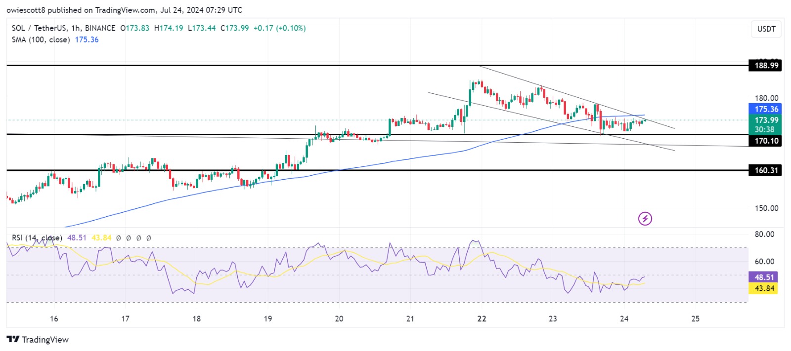 Solana Hits $170, Bullish Channel Formation Indicates Possible Rally