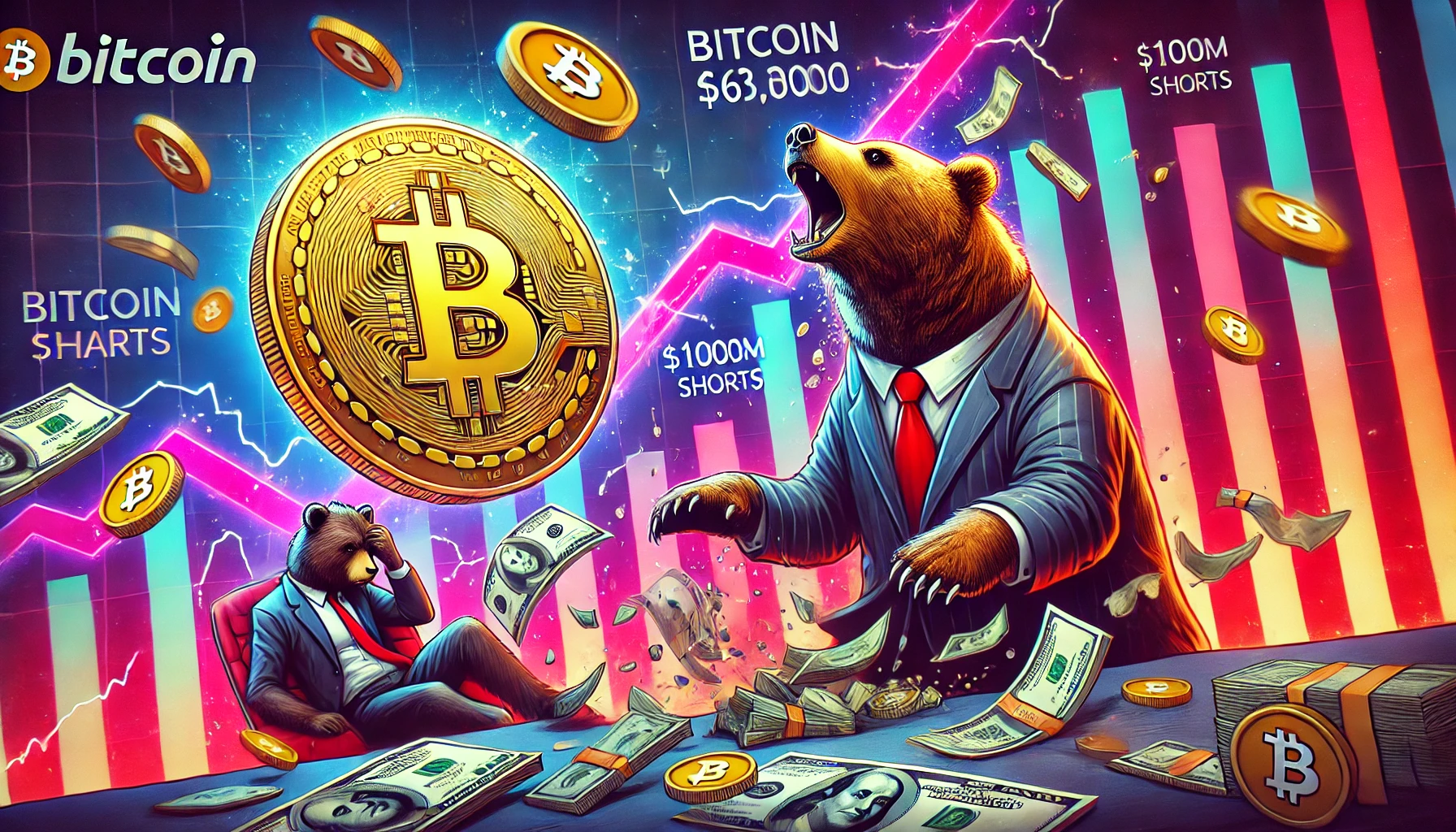 Bitcoin Bears Crushed: $100M In Crypto Shorts See Flush As BTC Breaks $63,000