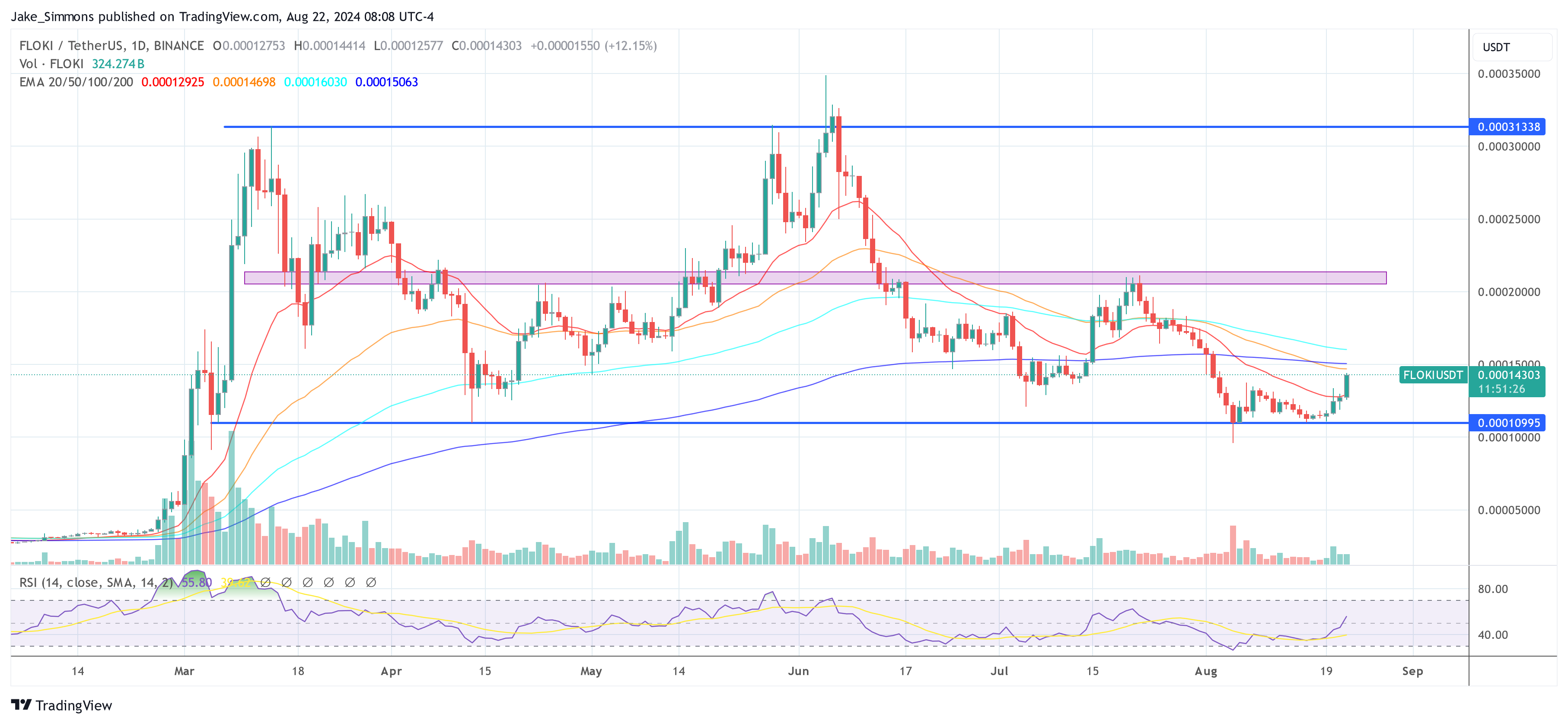 Memecoin FLOKI lidera el mercado criptográfico con un aumento del 13%, he aquí por qué