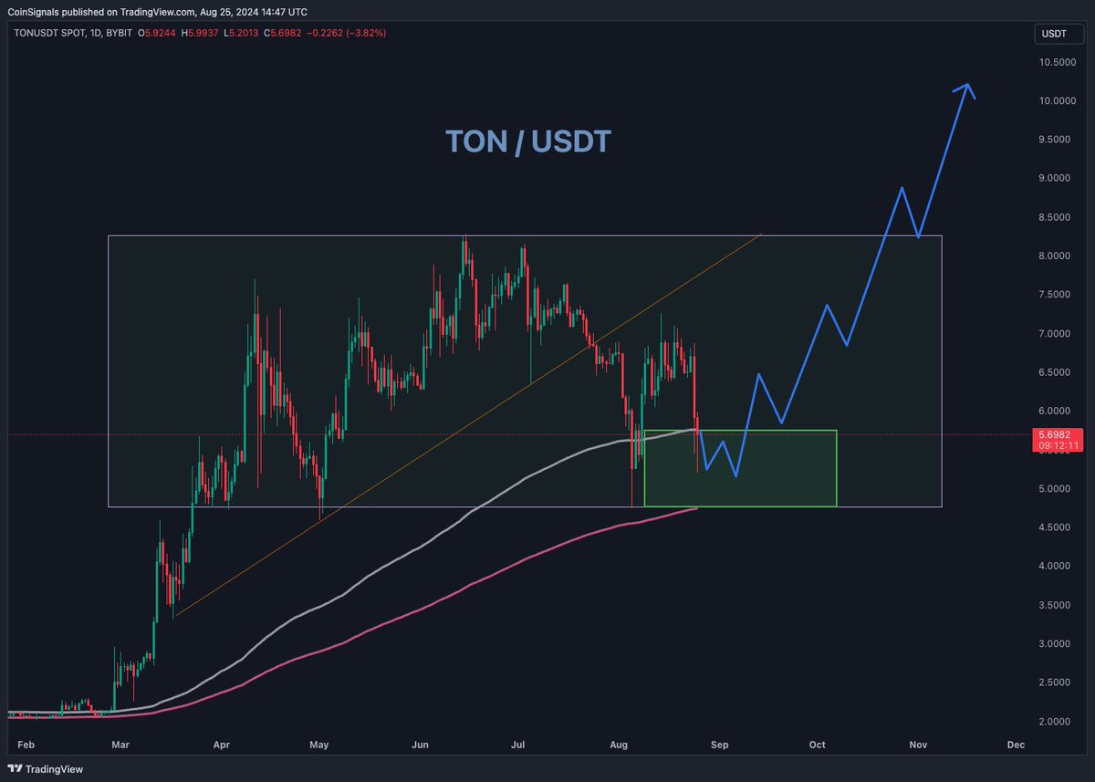 Динамика цены Toncoin (TON) через 5 дней после ареста Дурова: что дальше?