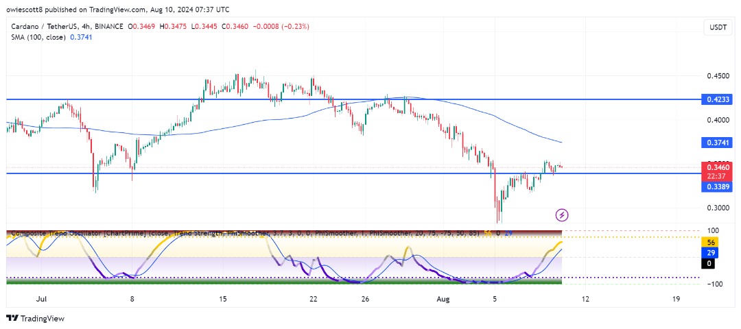 Cardano apunta a $ 0,3389: ¿Pueden los alcistas mantener la ADA por encima de este nivel crítico?