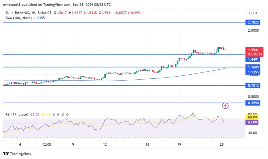 SUI Eyes Potential Pullback As RSI Flashes Warning: $1.4 Retest In Sight