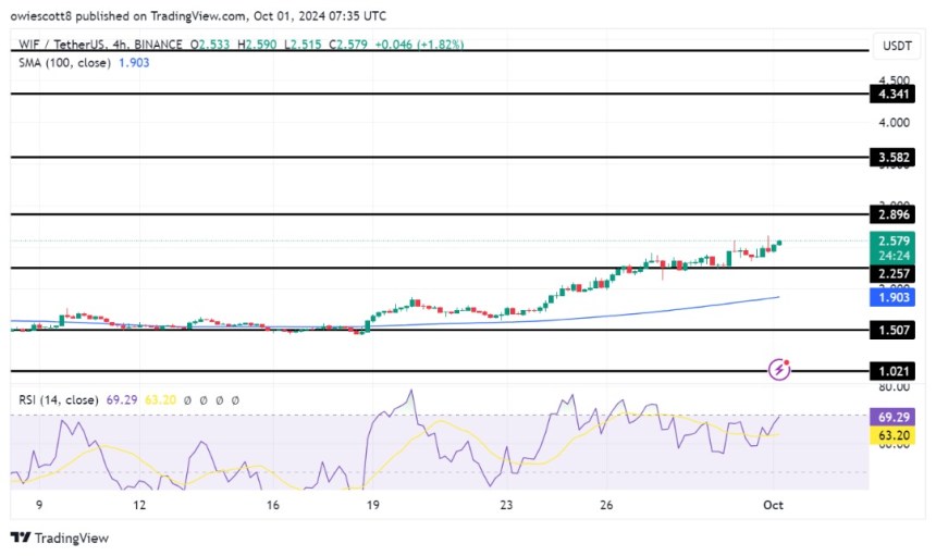 WIF Bulls In Control As RSI Signals Strong Upside Potential