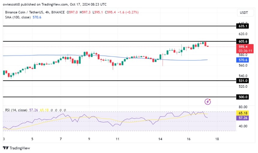 BNB Rejection At Key Level Hints At A Potential Price Correction