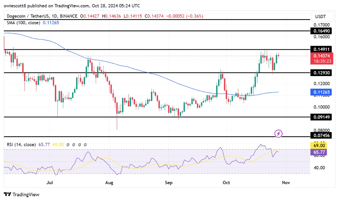 Dogecoin Poised For $0.1491 Breakout As RSI Reveals Bullish Potential