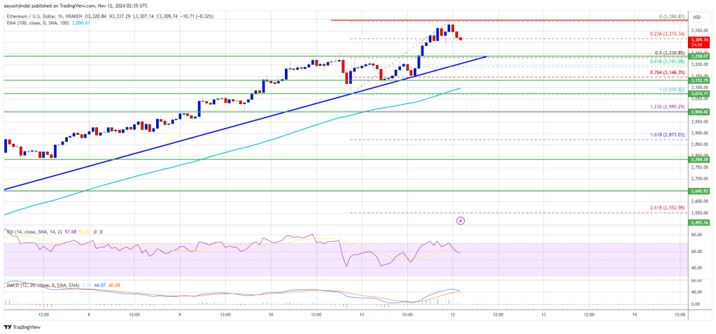 Ethereum Price Moves Up, Yet Lags Behind Bitcoin’s Momentum