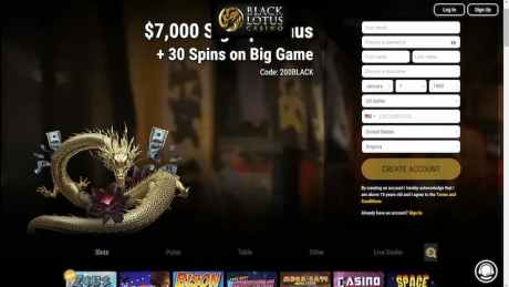 Black Lotus Cash App Casino Lobby