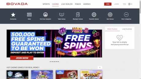 Bovada Cash App Casino Lobby