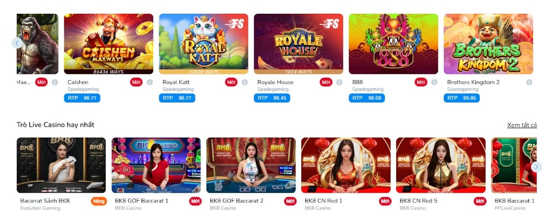 Casino trực tuyến mang tới cho người chơi nhiều game cá cược hấp dẫn