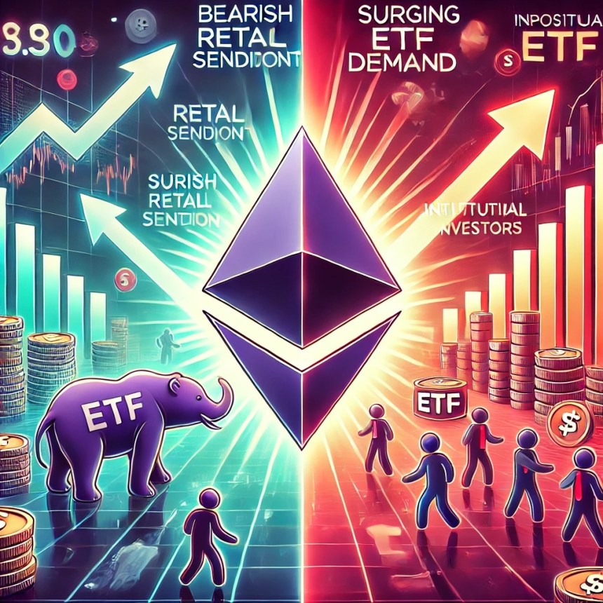 Ethereum Battles Bearish Retail Sentiment Amid Surging ETF Demand