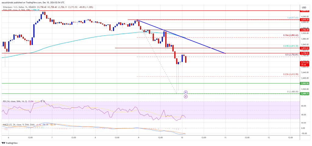 Ethereum Price Faces Pressure: Bulls Tested After Setback