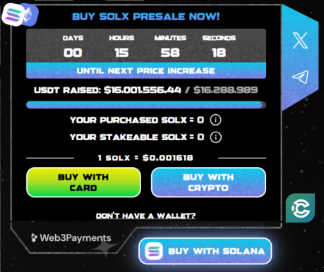 If you don’t have a wallet, $SOLX suggests using Best Wallet