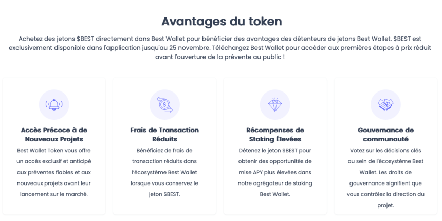 Avantages proposés aux holders de la cryptomonnaie $BEST