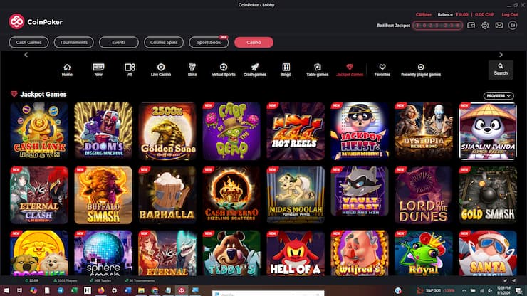 coinpoker jackpot games