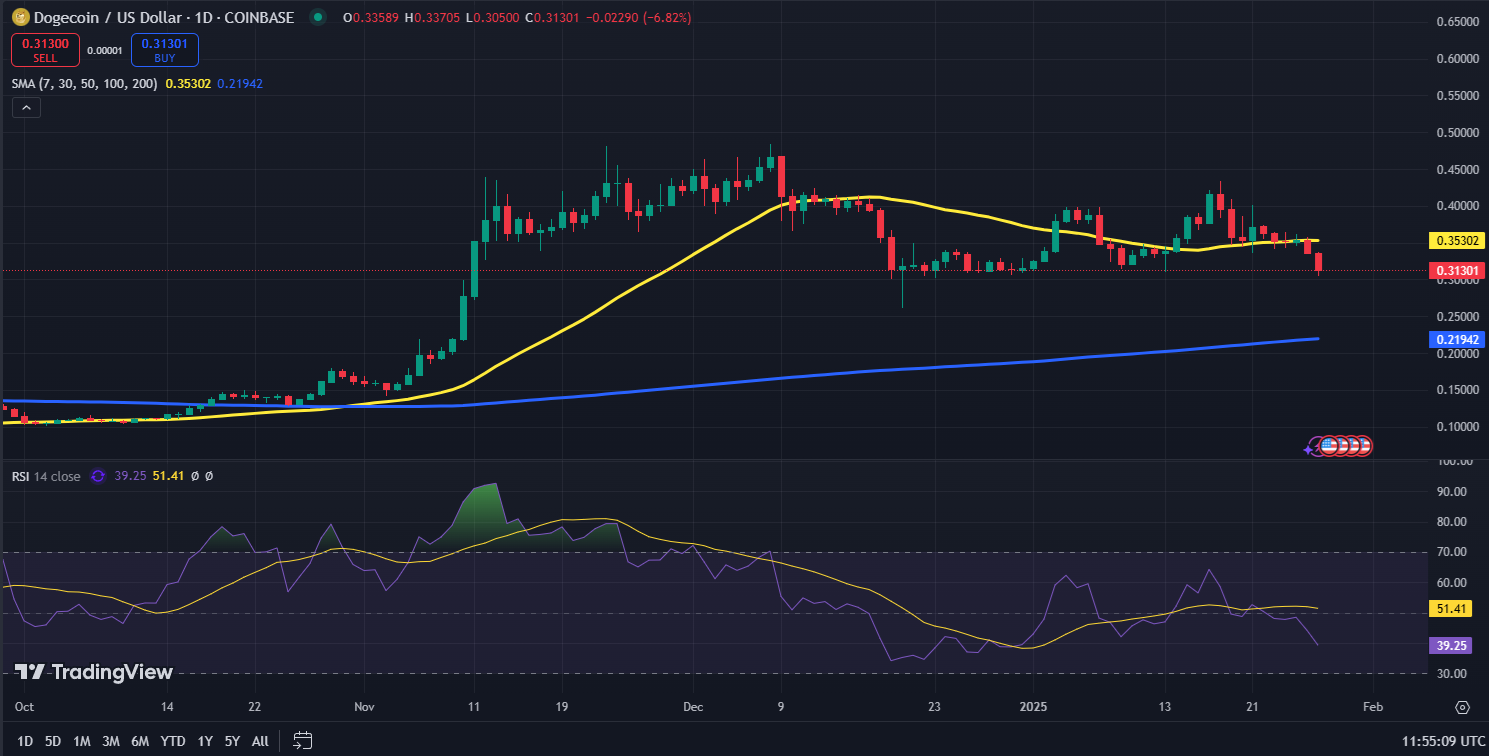 Gráfico de precios de Dogecoin