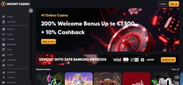 Instant Casino - Koheste väljamaksetega parim kiirkasiino