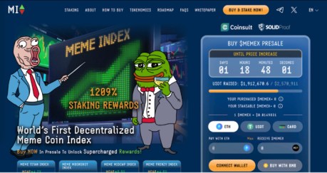 Meme Index crypto meme coin website