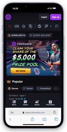 CoinCasino Sports Homepage