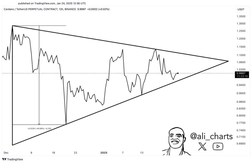 Cardano forming a symmetrical triangle | Source: Ali Martinez on X