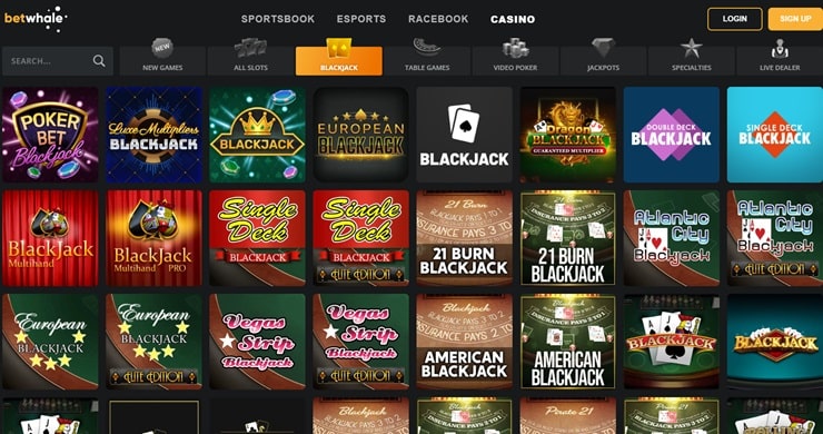 betwhale blackjack games