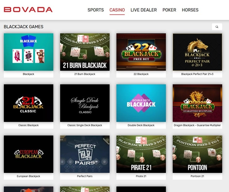 bovada one of the best US online blackjack casinos