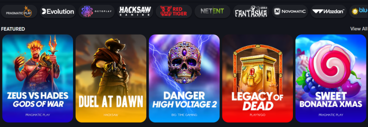 Instant Casino featured games