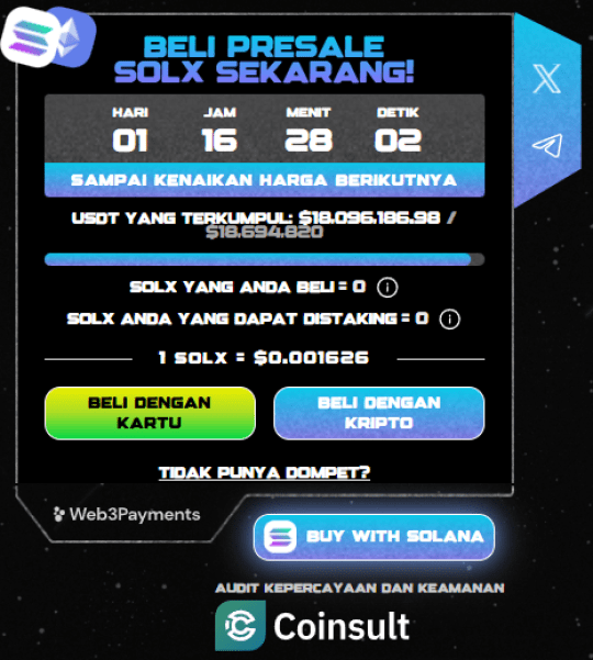 Beli SOLX - Prediksi Harga Solaxy