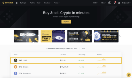 Binance interface