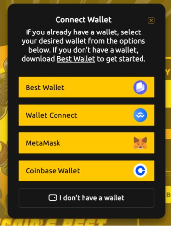 Connect your crypto wallet to BTC Bull