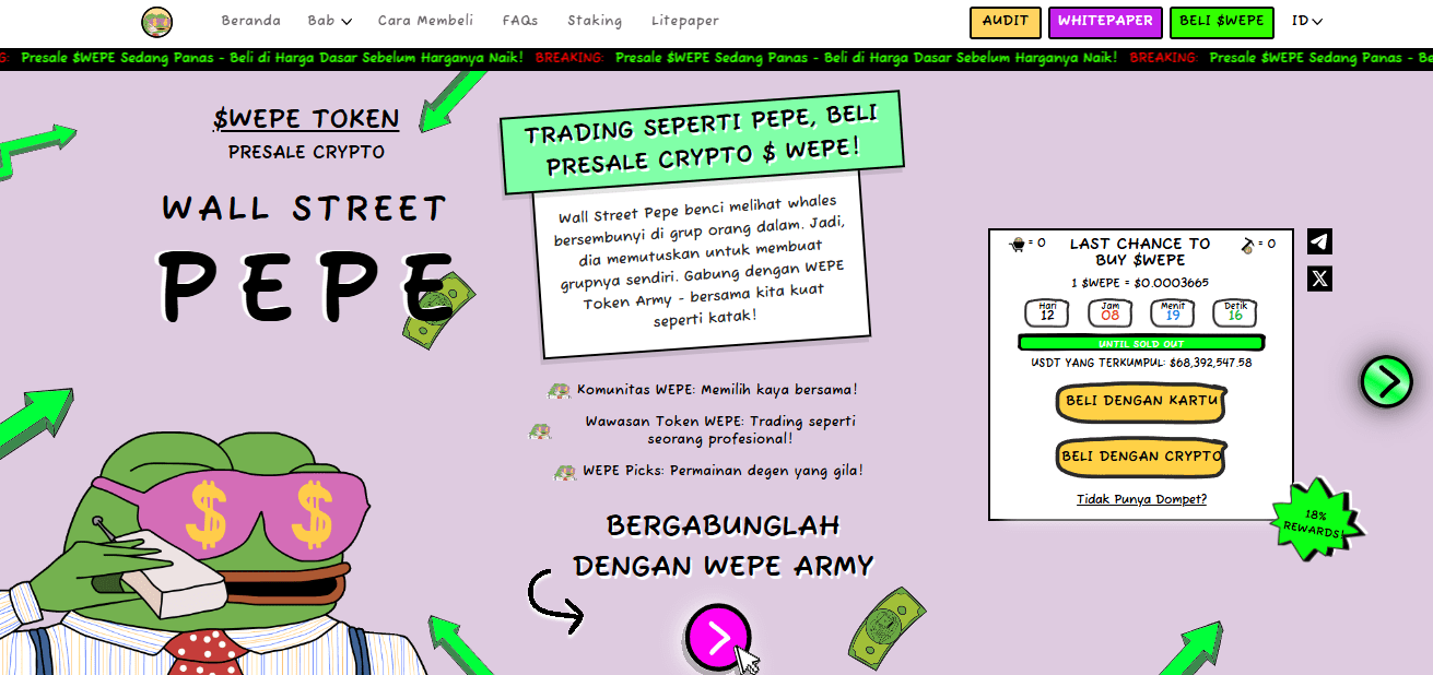 WEPE - Cara beli Wall Street Pepe