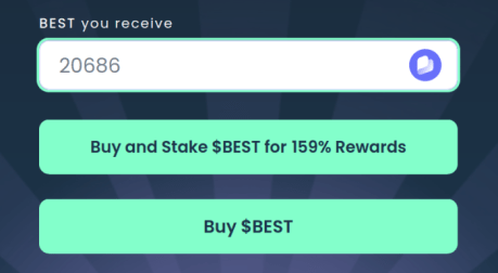 Transaction options buying and staking $BEST token