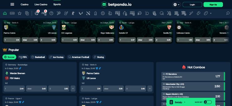 Betting at Betpanda