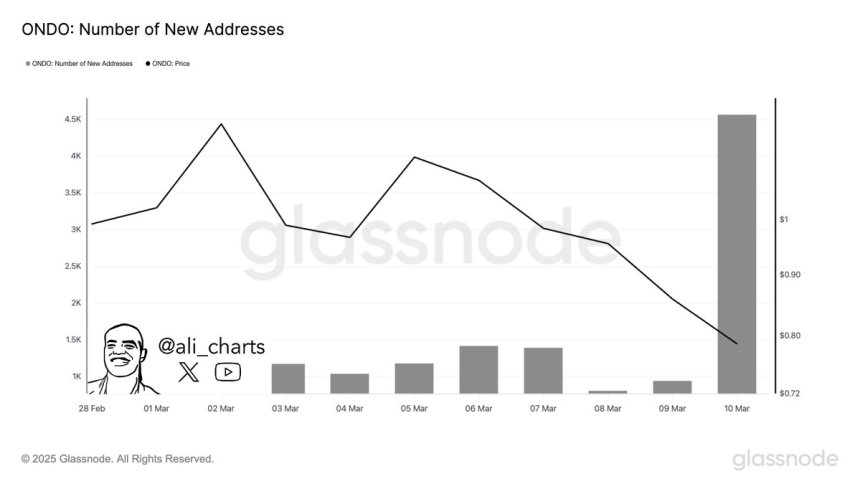 Ondo new addresses Source: Ali Martinez on x